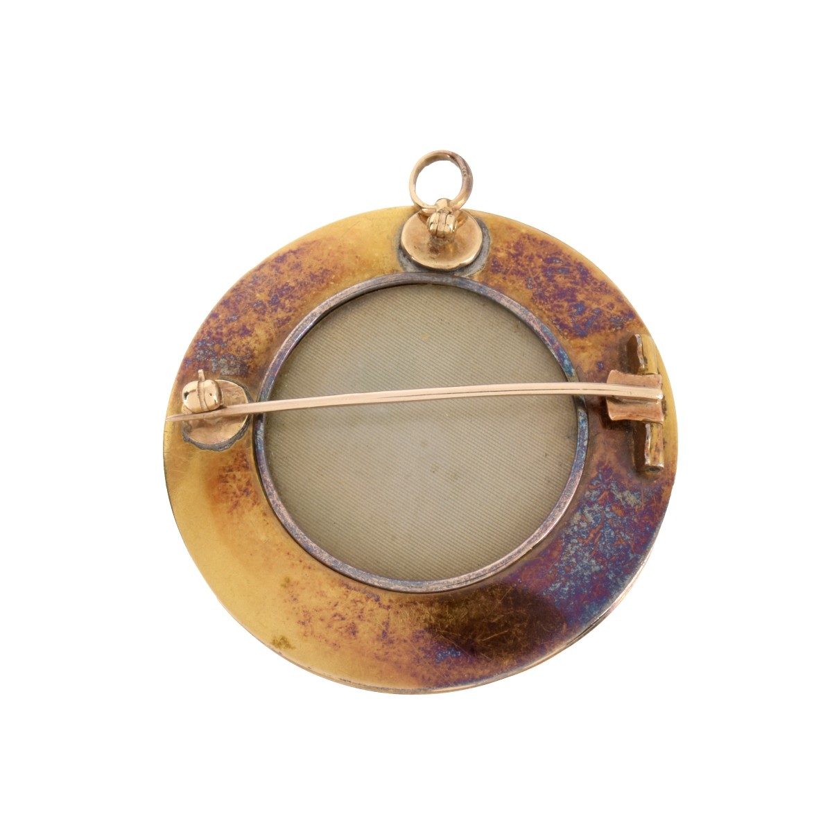 Antique Glass and 14K Pendant