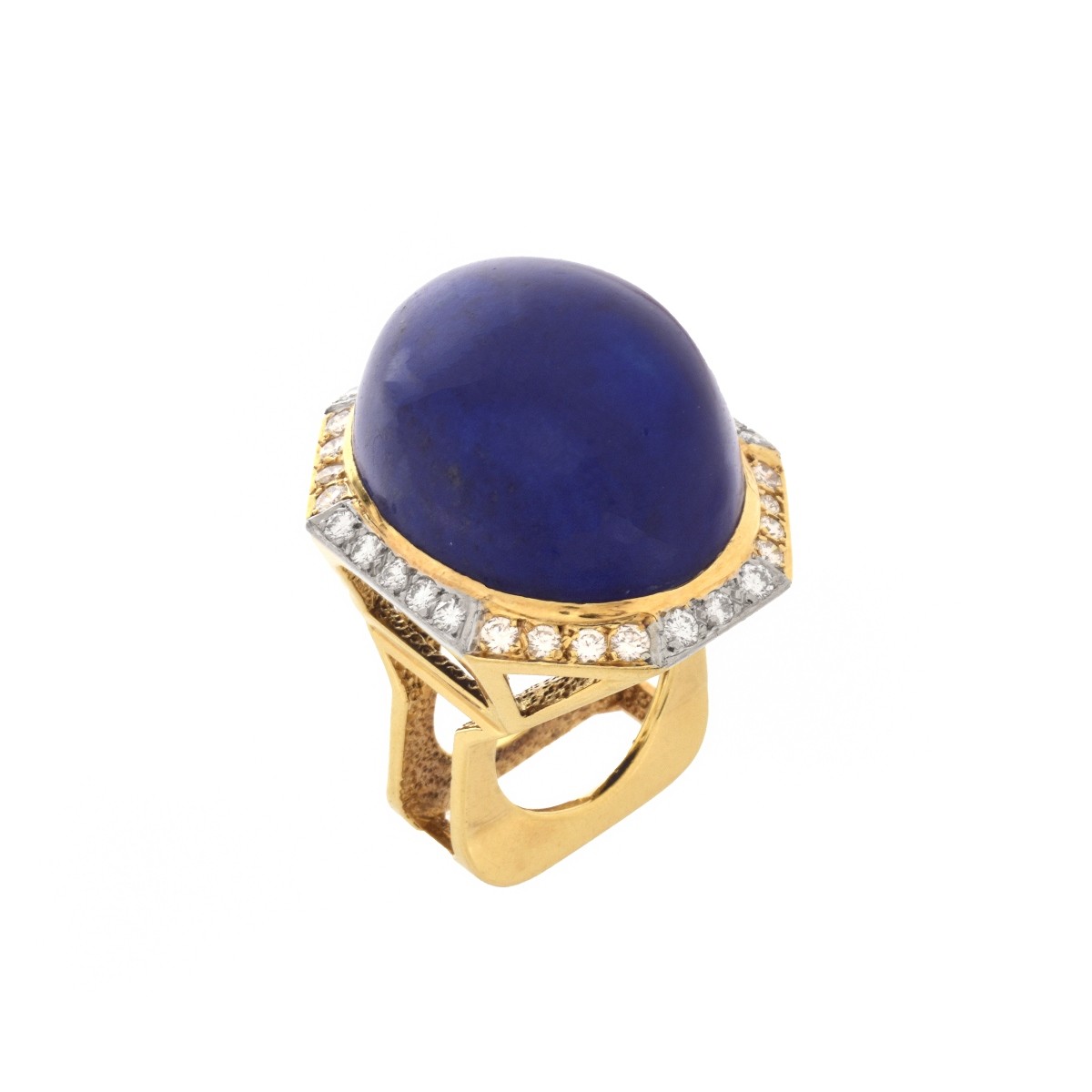 Lapis, Diamond and 18K Ring