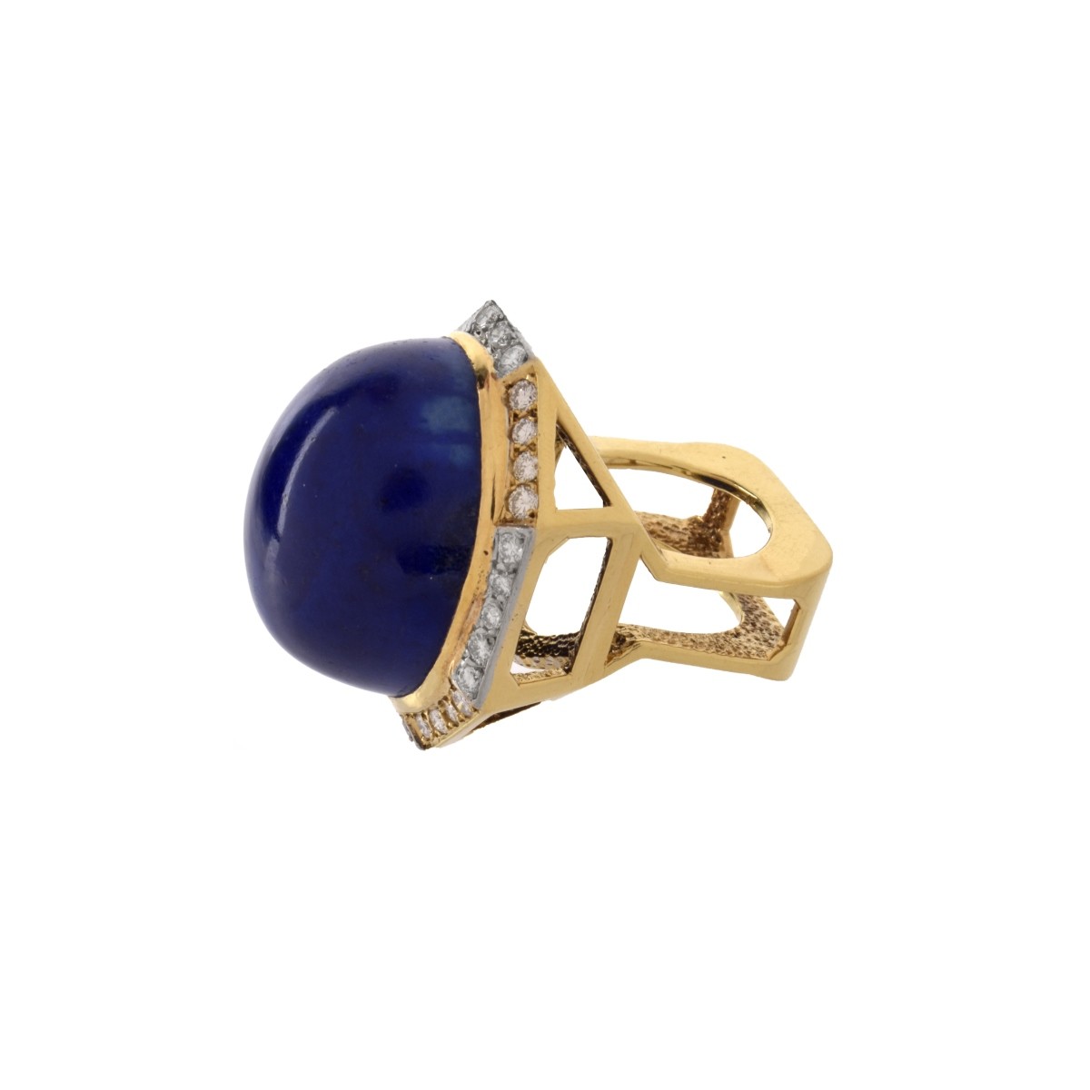 Lapis, Diamond and 18K Ring