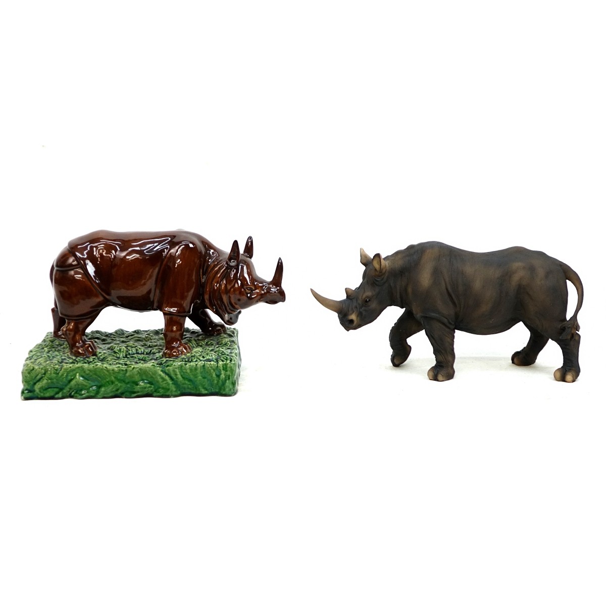 Two (2) Rhino Figurines