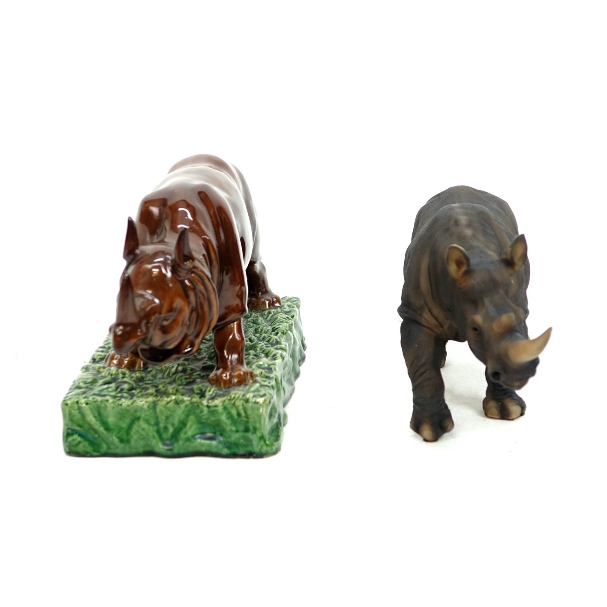 Two (2) Rhino Figurines