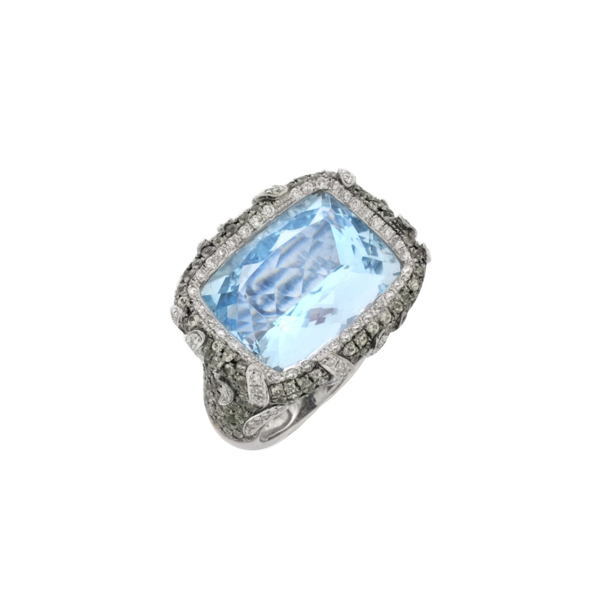 Topaz, Diamond and 18K Ring