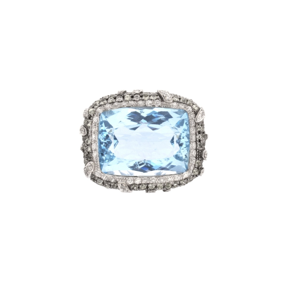 Topaz, Diamond and 18K Ring