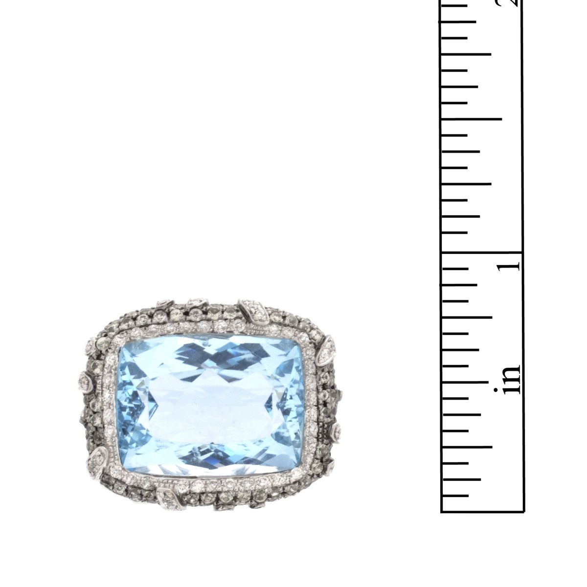 Topaz, Diamond and 18K Ring