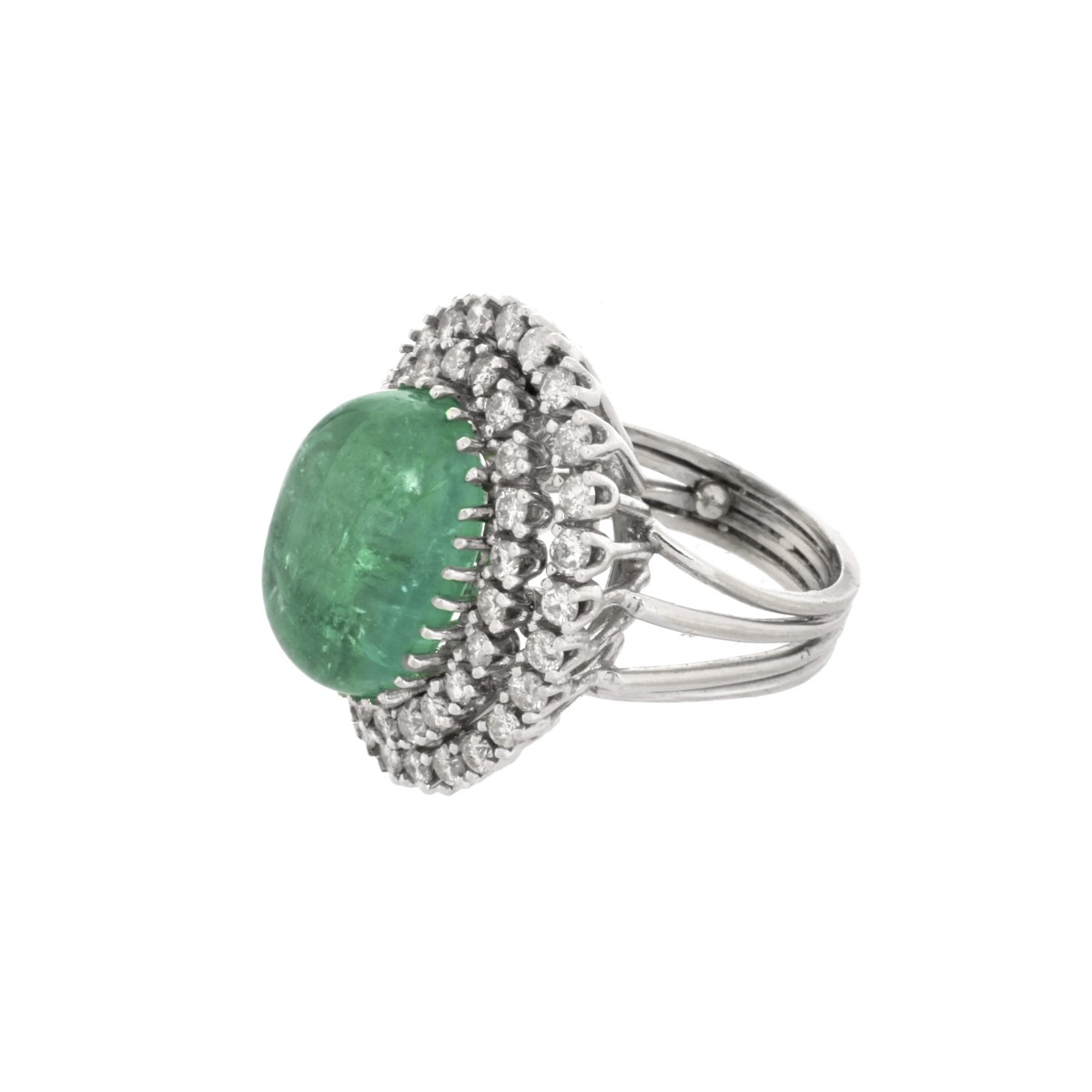 Emerald, Diamond and 14K Ring