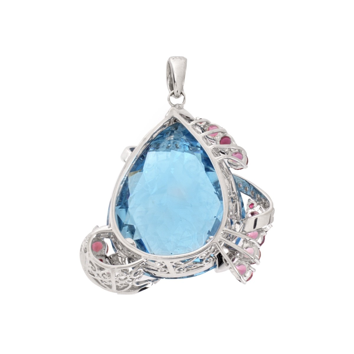 Topaz, Sapphire, Diamond and 18K Pendant