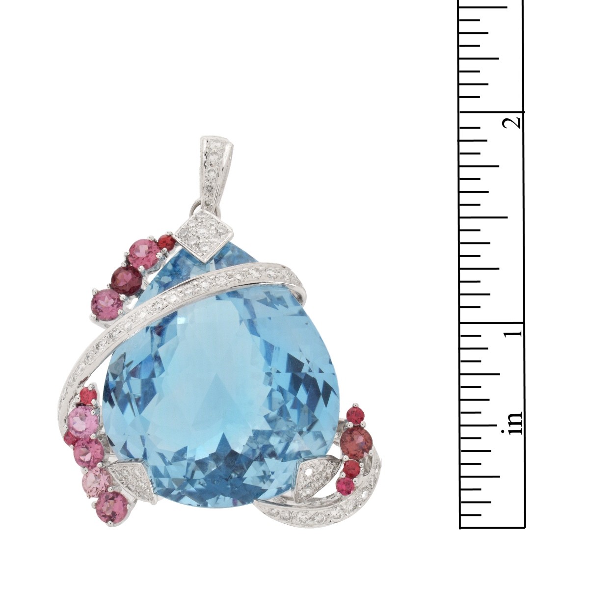 Topaz, Sapphire, Diamond and 18K Pendant