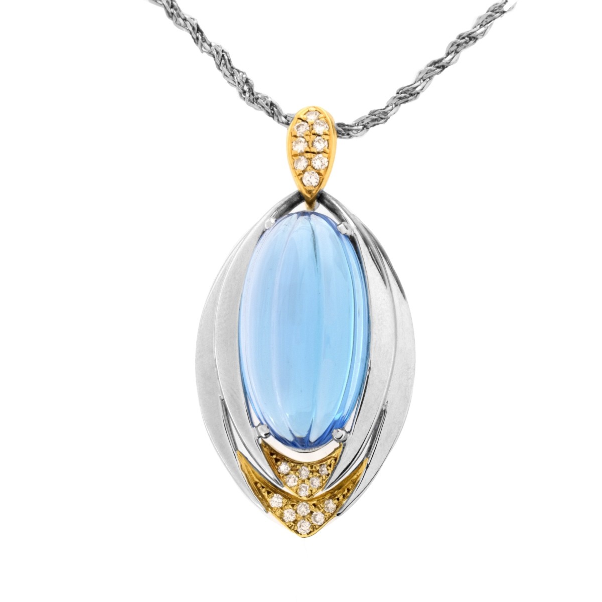 Topaz, Diamond, Platinum and 18K Necklace