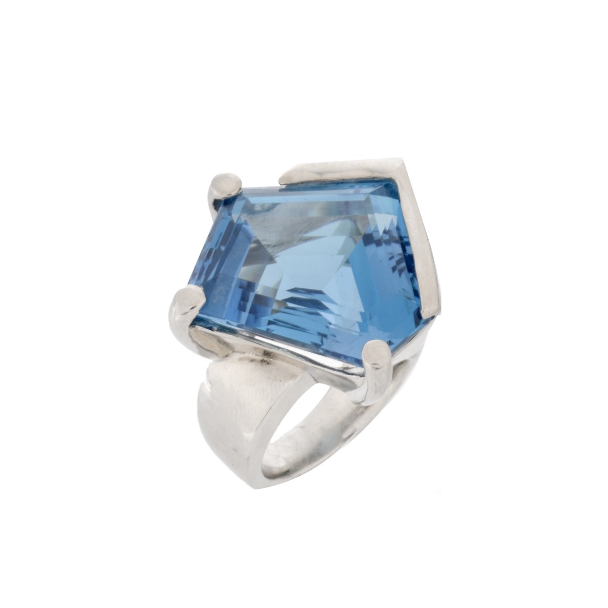 Topaz and Platinum Ring
