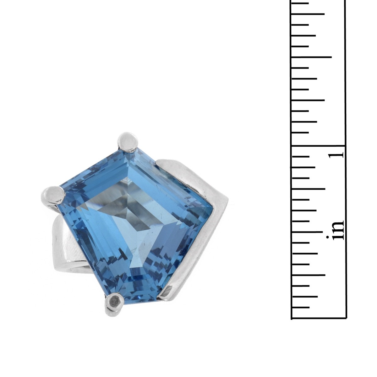 Topaz and Platinum Ring