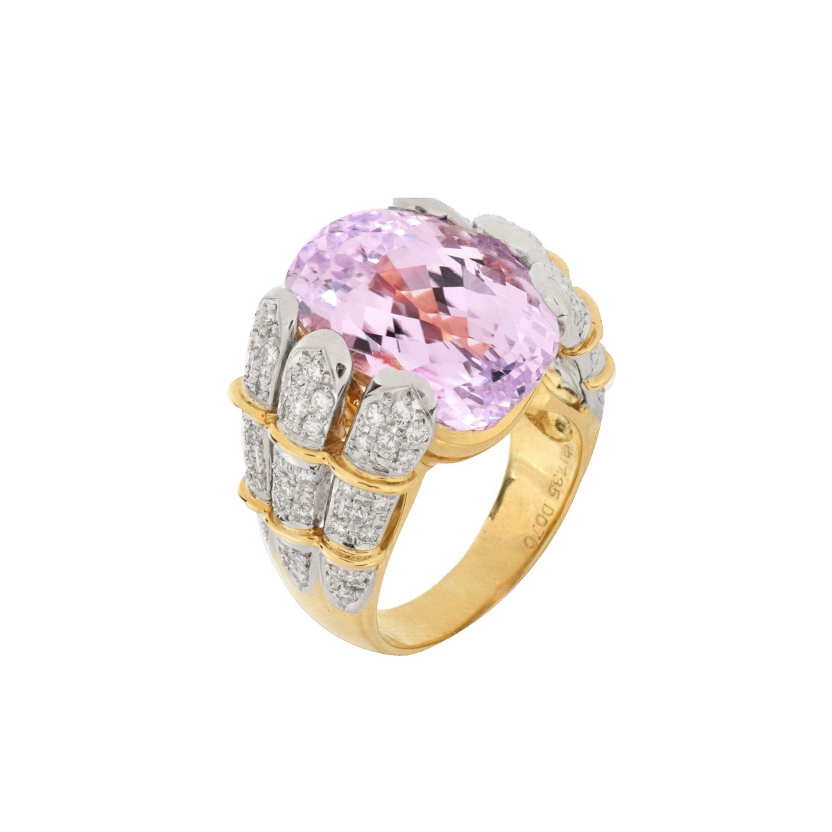 Kunzite, Diamond and 18K Ring