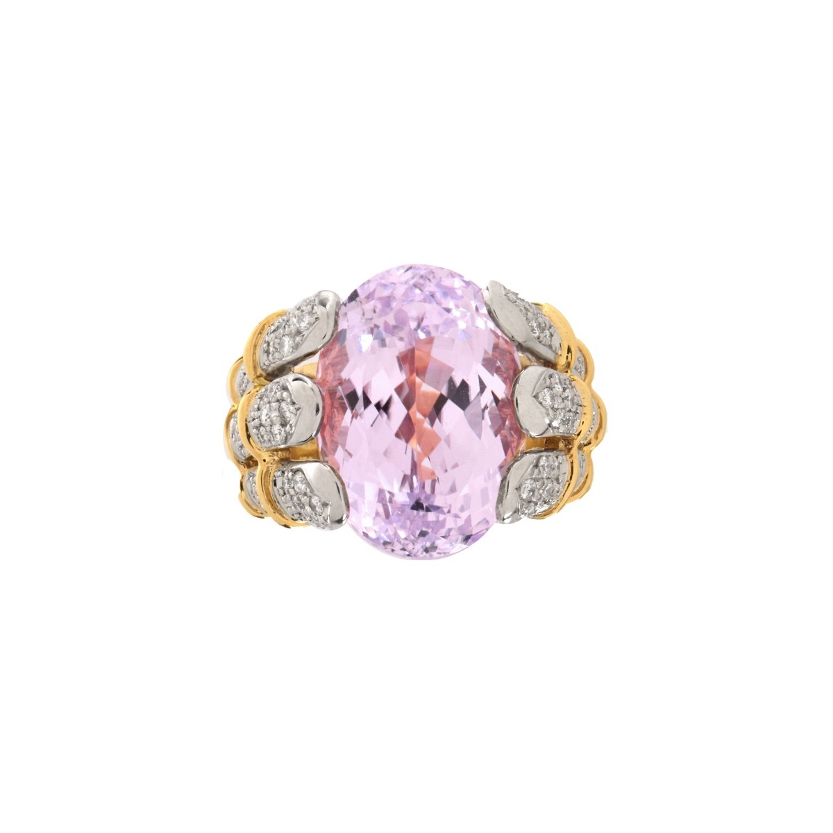 Kunzite, Diamond and 18K Ring