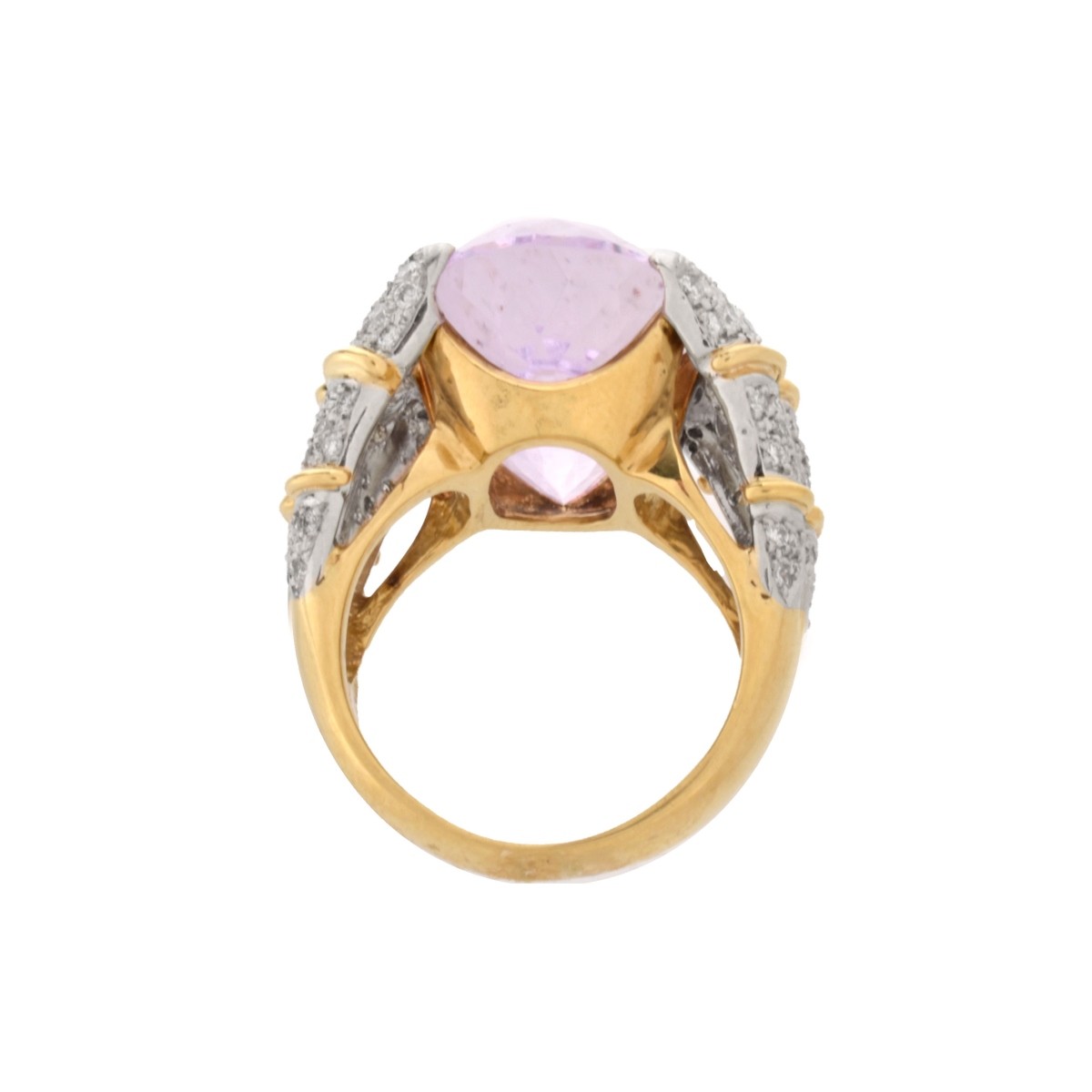 Kunzite, Diamond and 18K Ring