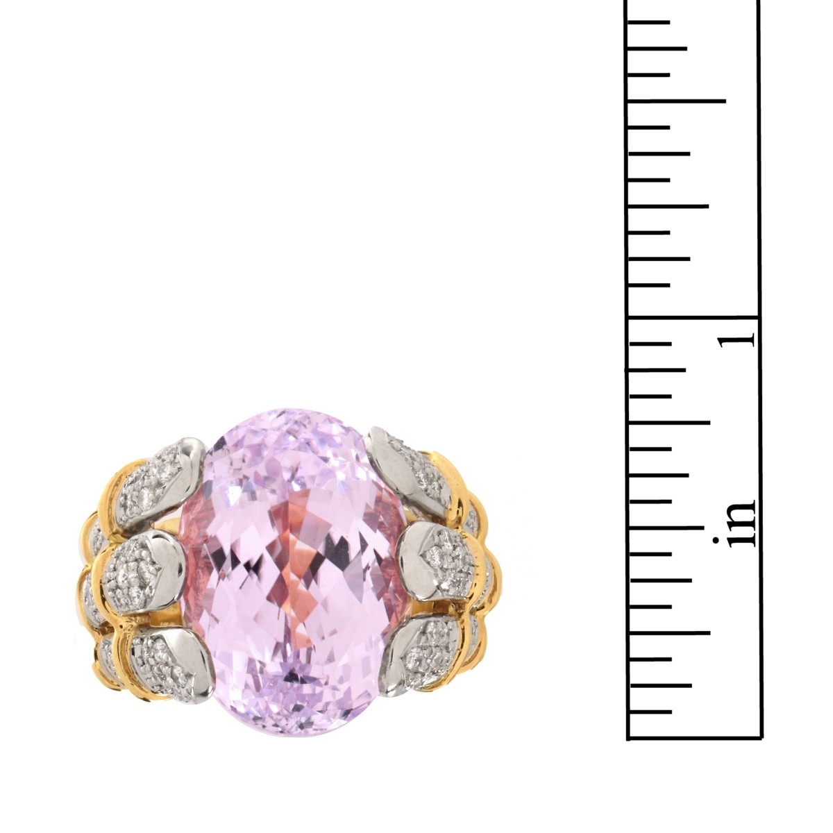 Kunzite, Diamond and 18K Ring