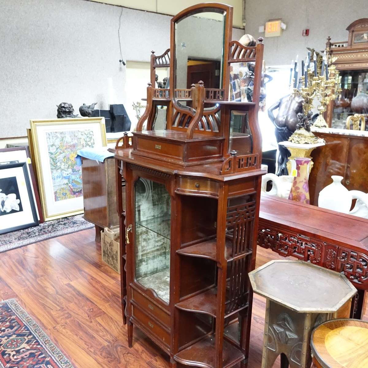 Antique Victorian Mahogany Etagere