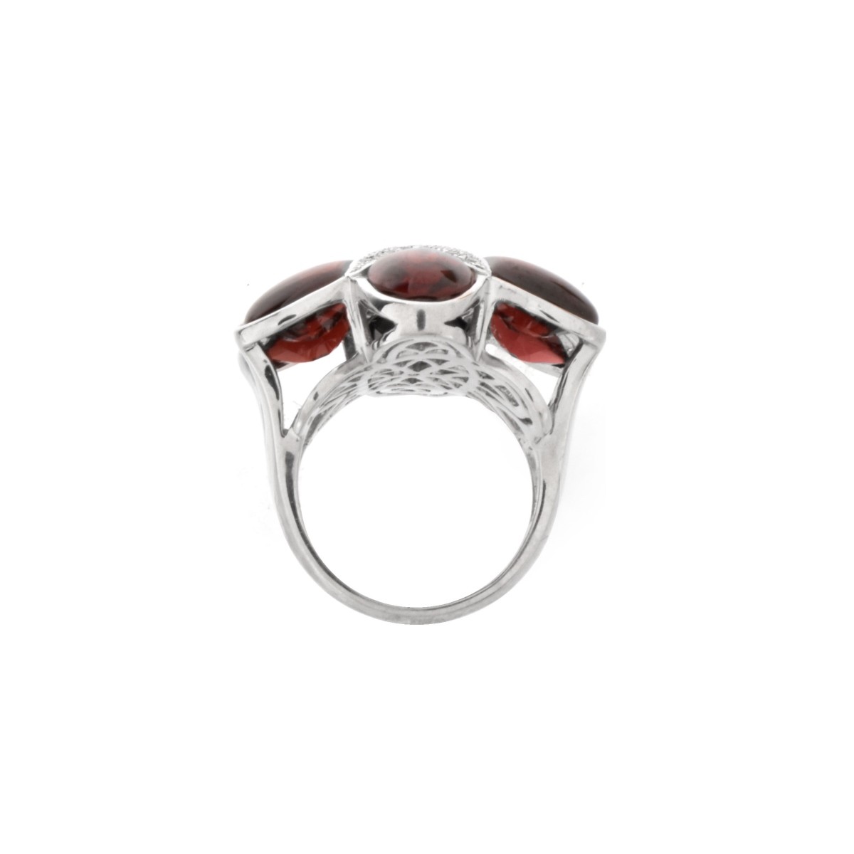 Garnet, Diamond and 18K Ring