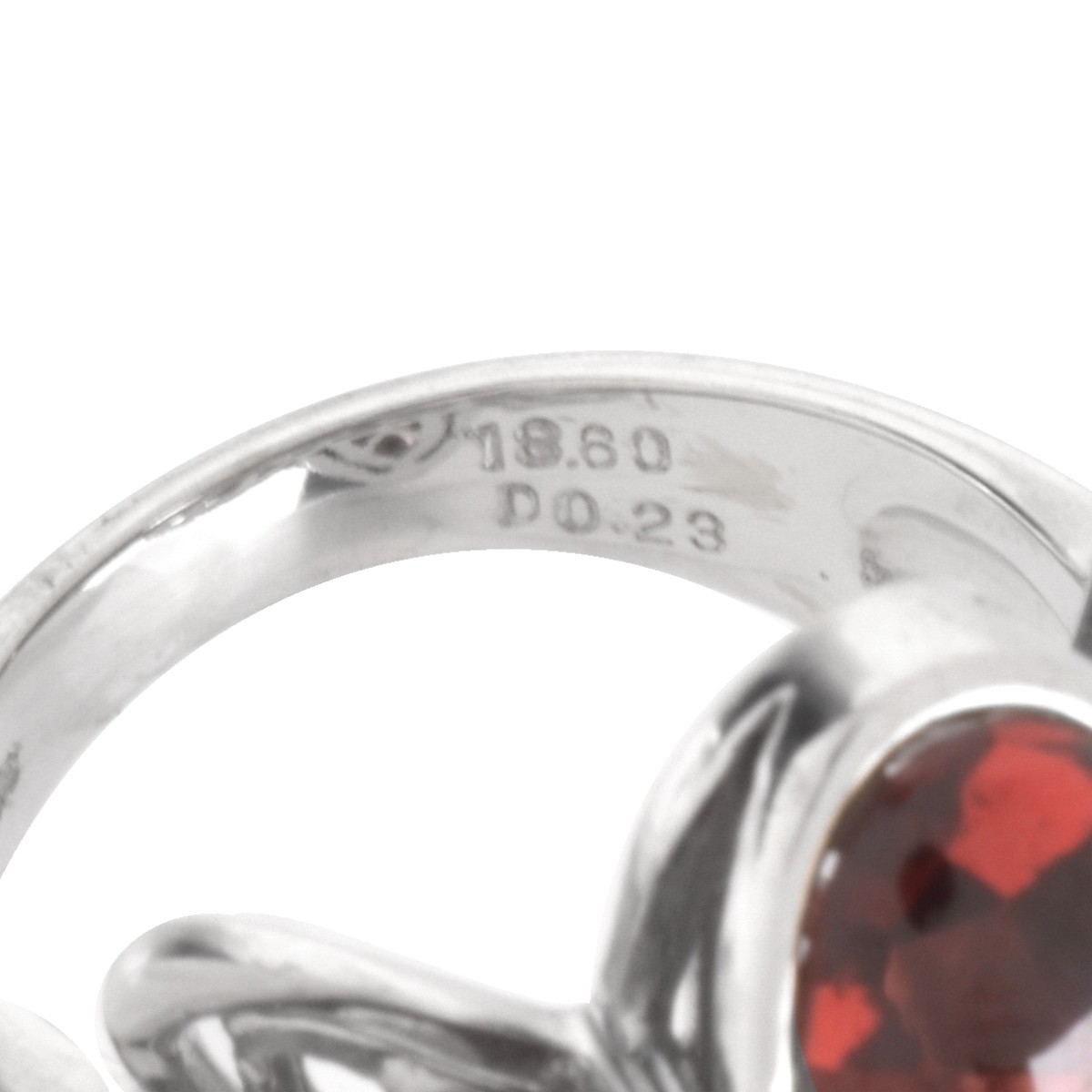 Garnet, Diamond and 18K Ring