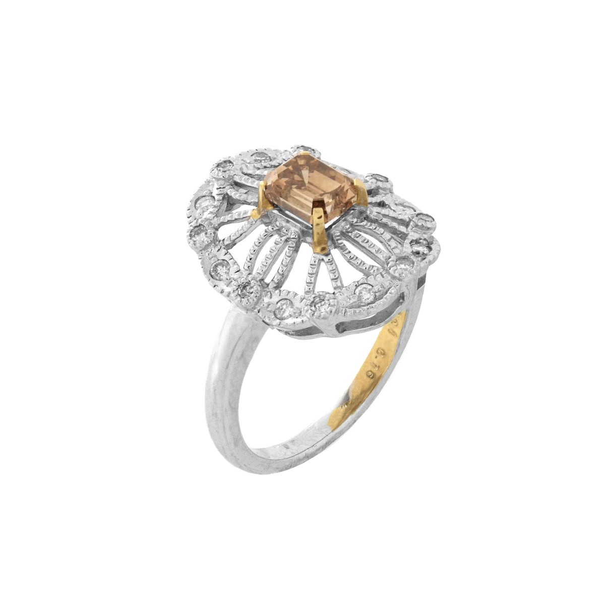 Brown Diamond and 18K Ring