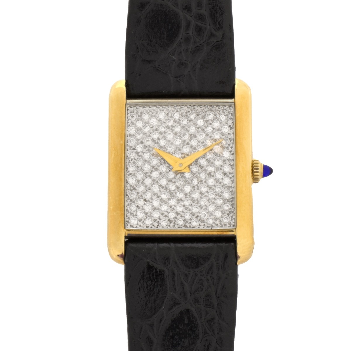 Diamond and 18K Tank Watch