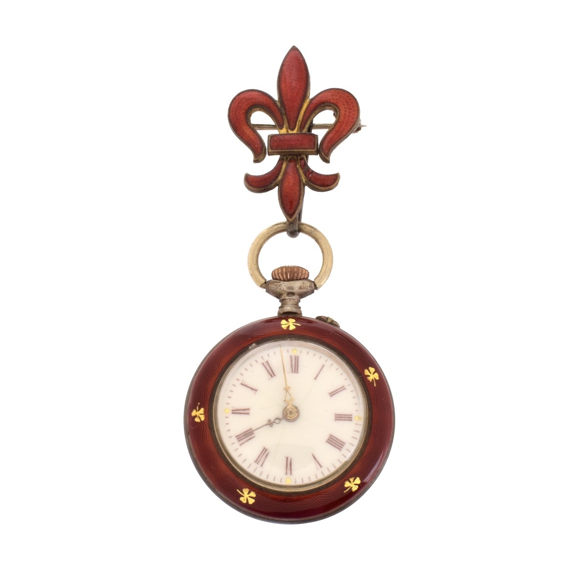 K&L Swiss Enamel Pocket Watch