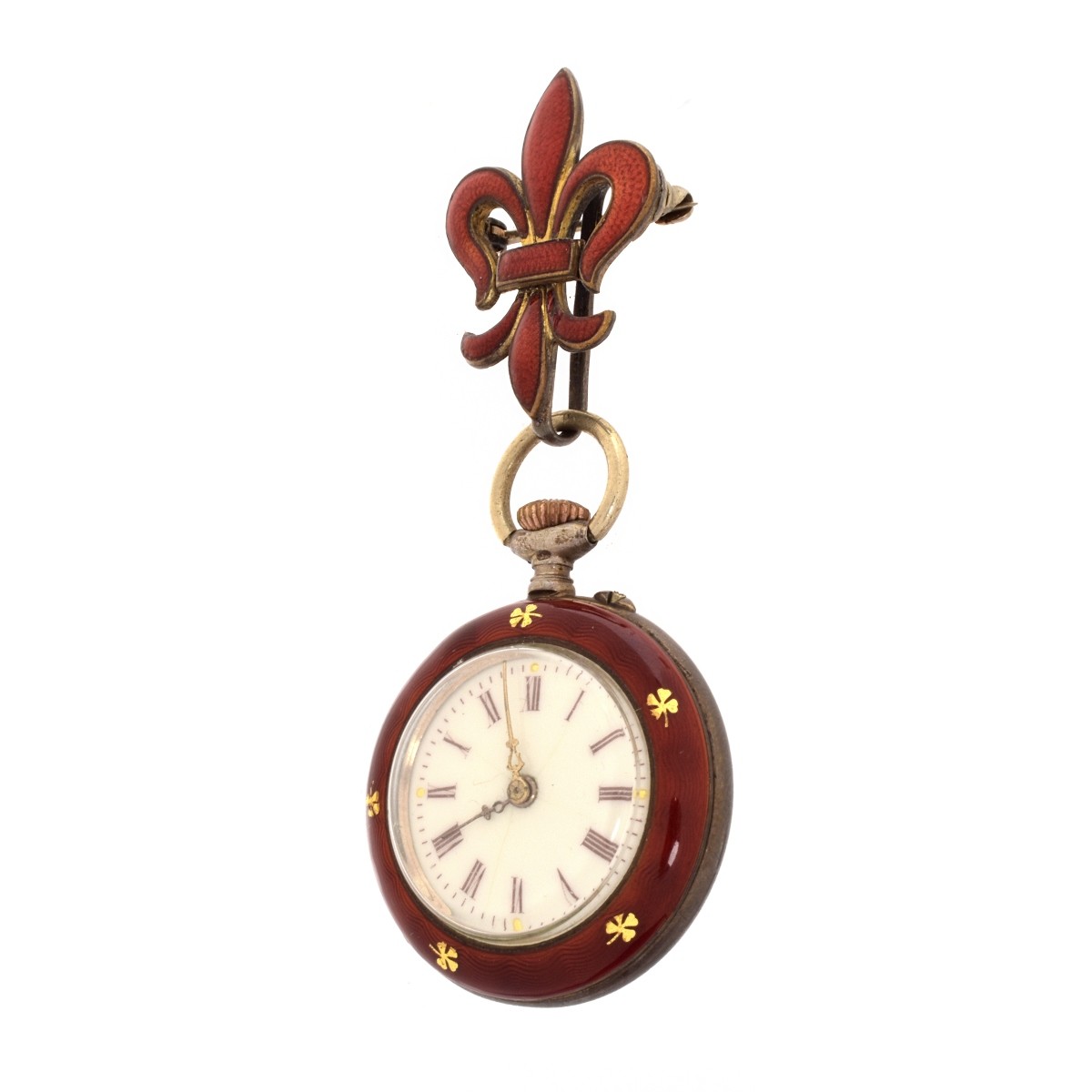 K&L Swiss Enamel Pocket Watch