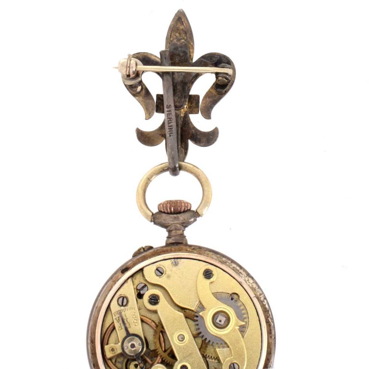 K&L Swiss Enamel Pocket Watch