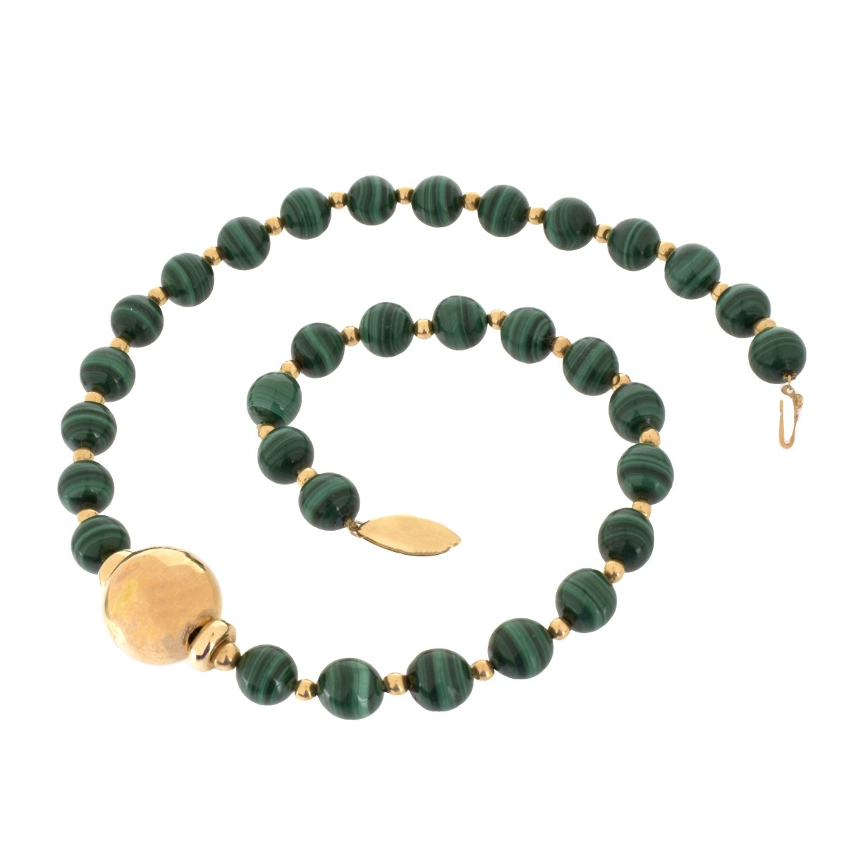 Malachite and 14K Necklace