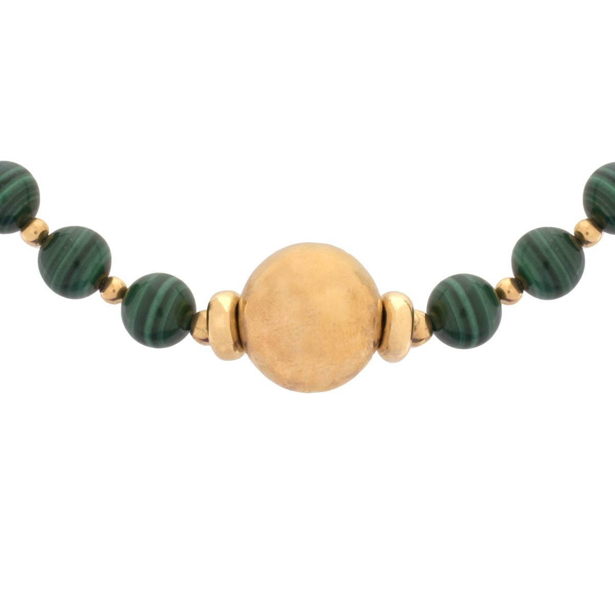 Malachite and 14K Necklace