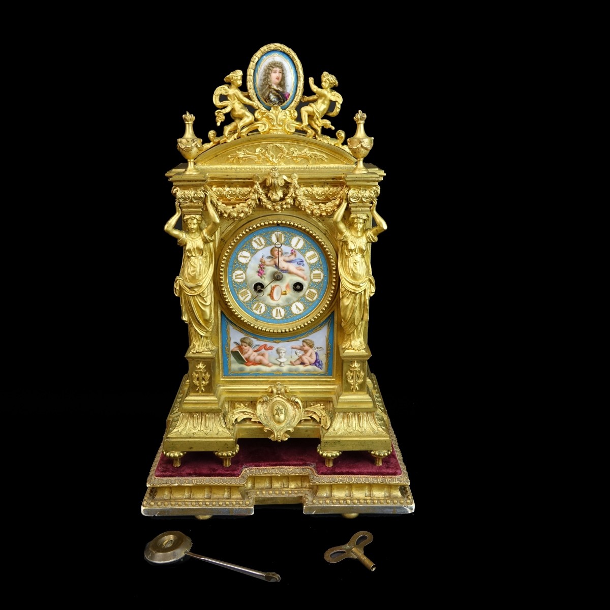 Antique French Sevres Style Mantle Clock