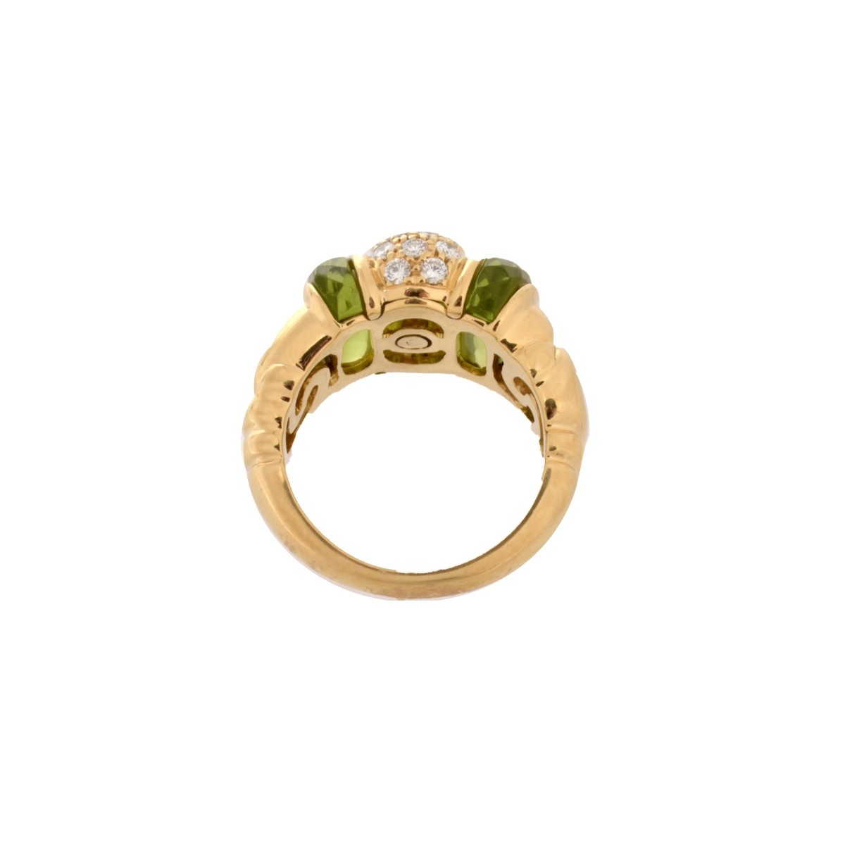 Bulgari Diamond, Peridot and 18K Ring