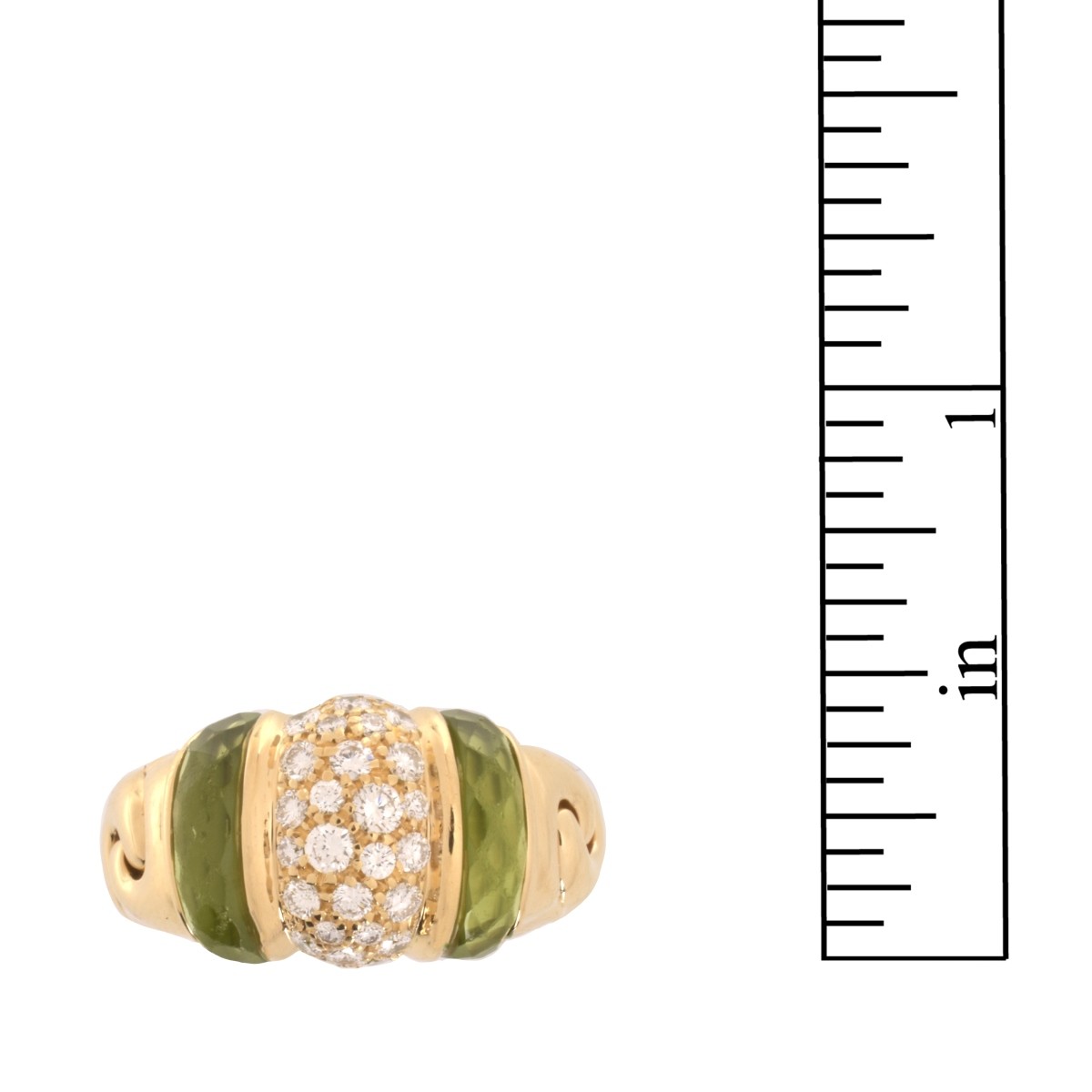 Bulgari Diamond, Peridot and 18K Ring