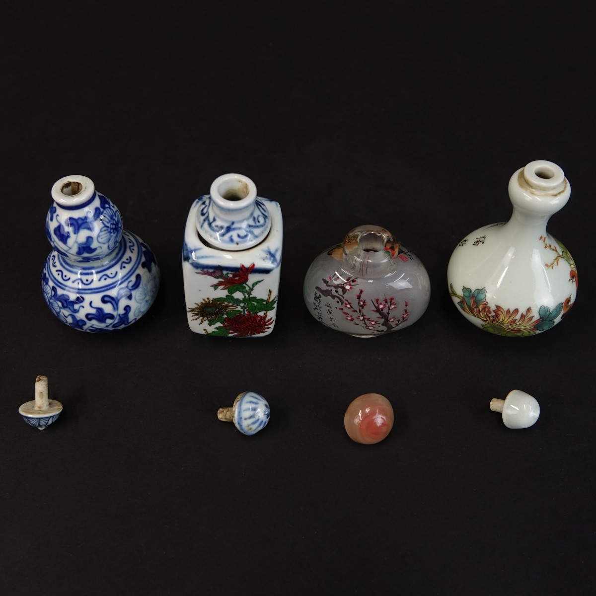 Four (4) Antique Chinese Snuff Bottles