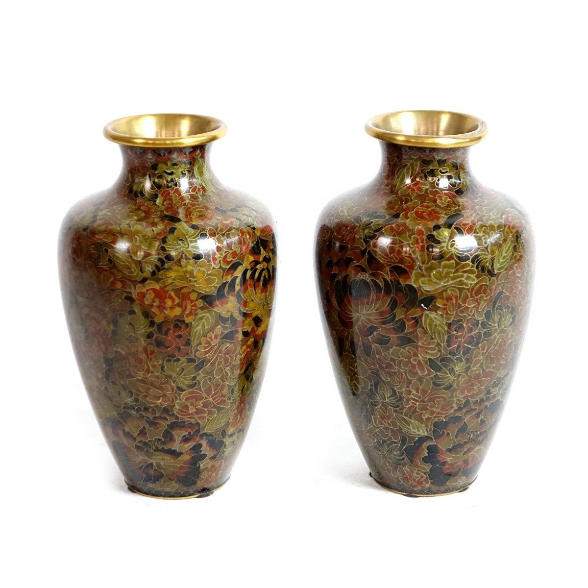 Pair of Chinese Cloisonne Vases