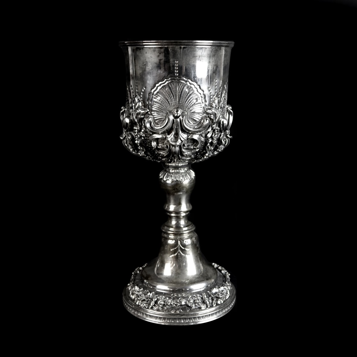 Vintage Judaic Sterling Silver Chalice