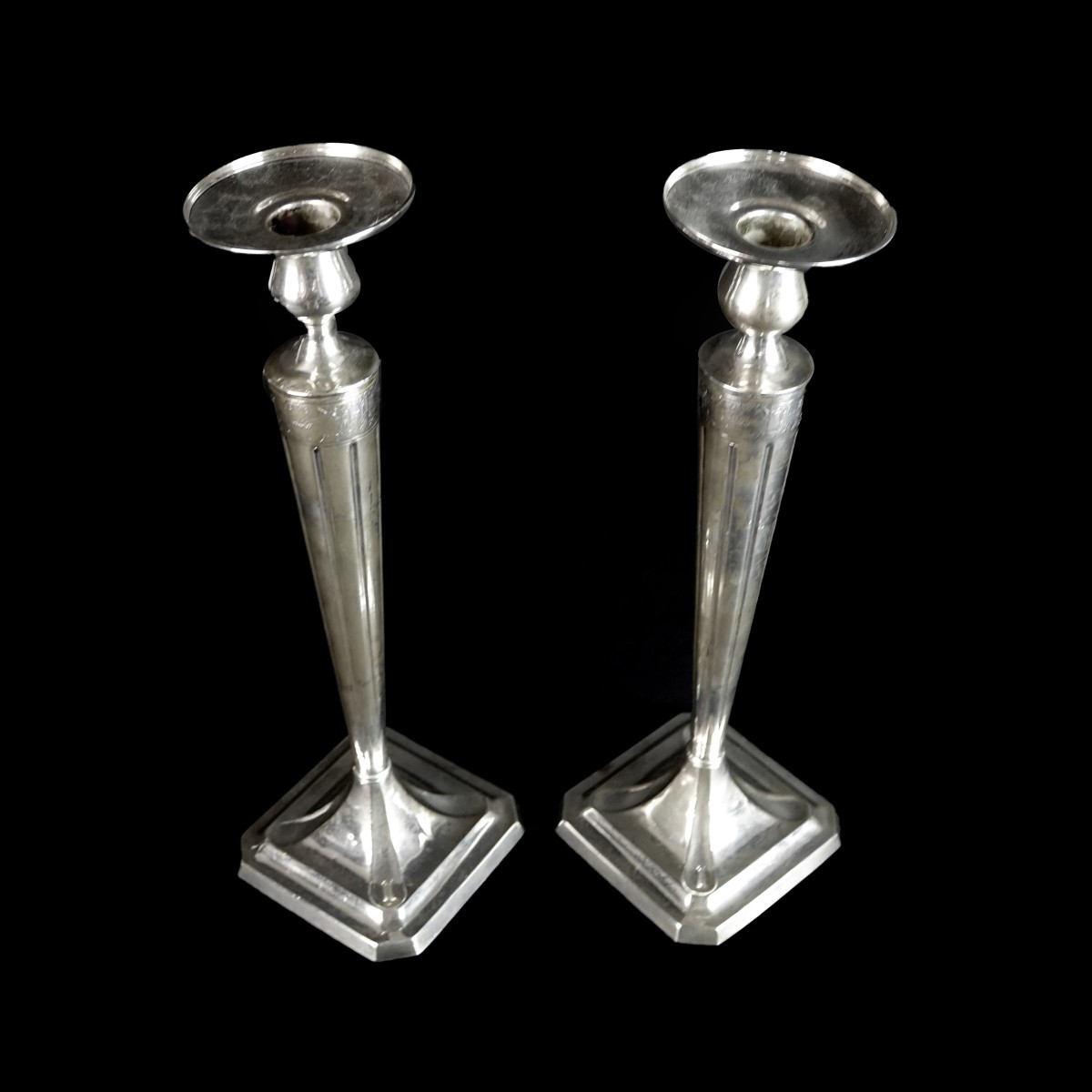 Pair of Newburyport Silver Co Candlesticks