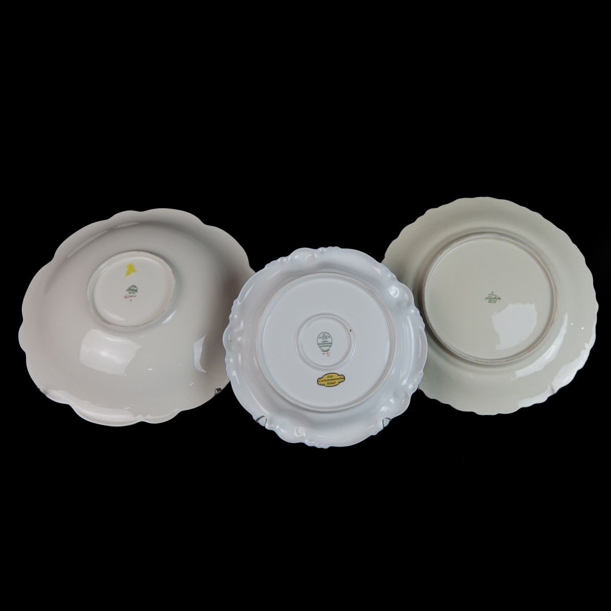 Three (3) Vintage German Porcelain Chargers