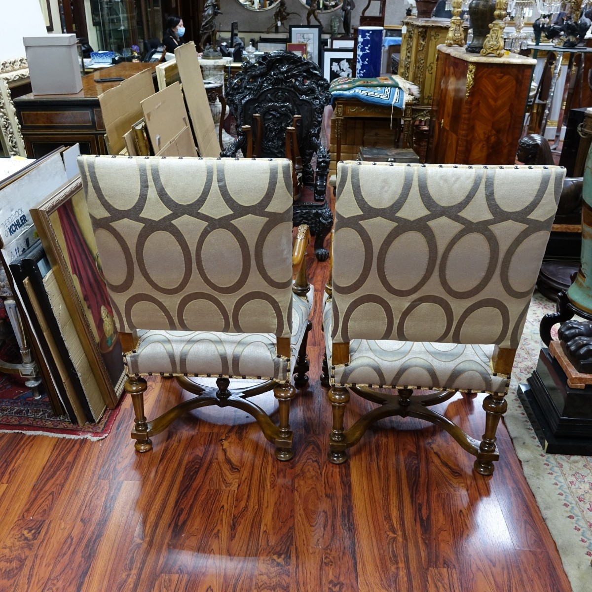 Pair of French Louis XIII Style Armchairs