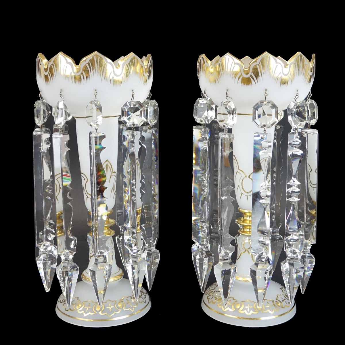 Pair of Bohemian Glass Lusters