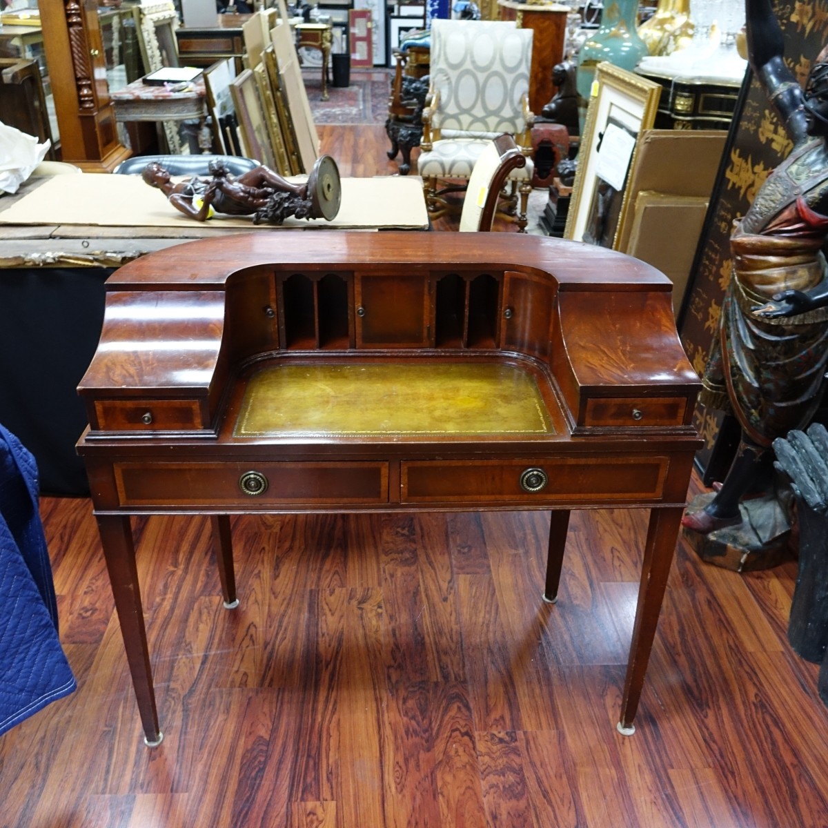 20th C. Sheraton Style Mahogany Carlton Desk