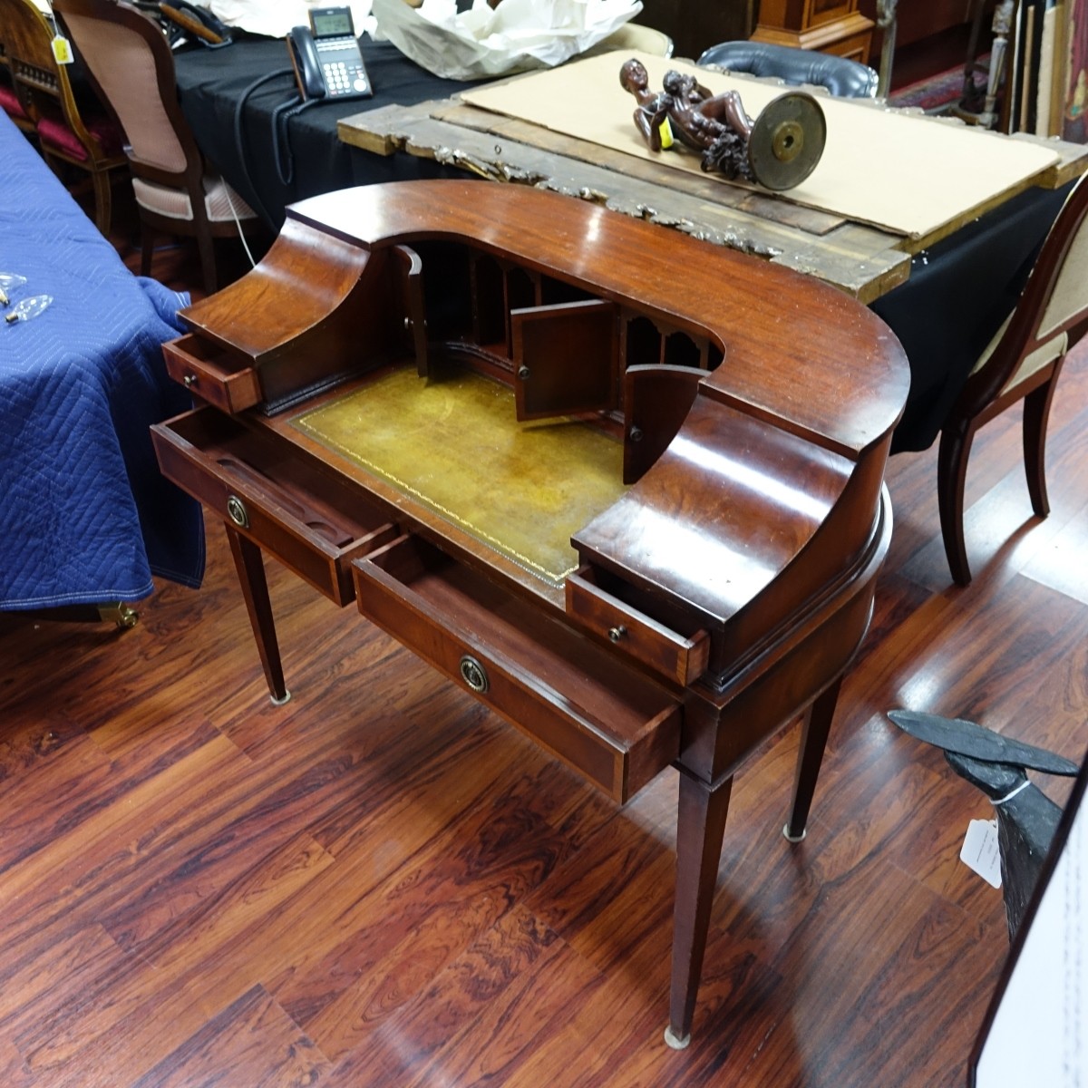 20th C. Sheraton Style Mahogany Carlton Desk