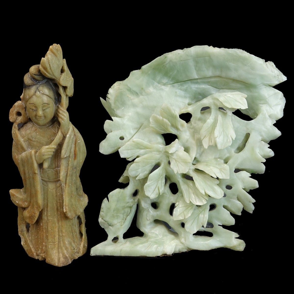 Two (2) Antique Chinese Carved Figurines