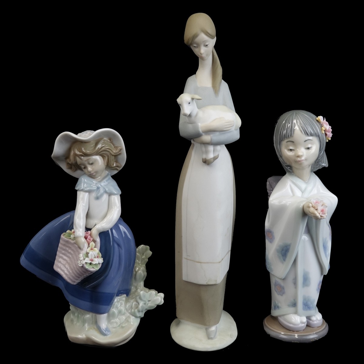 Three (3) Lladro Porcelain Figurines