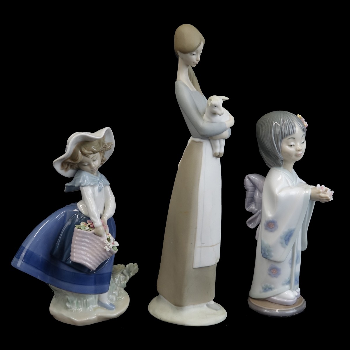 Three (3) Lladro Porcelain Figurines