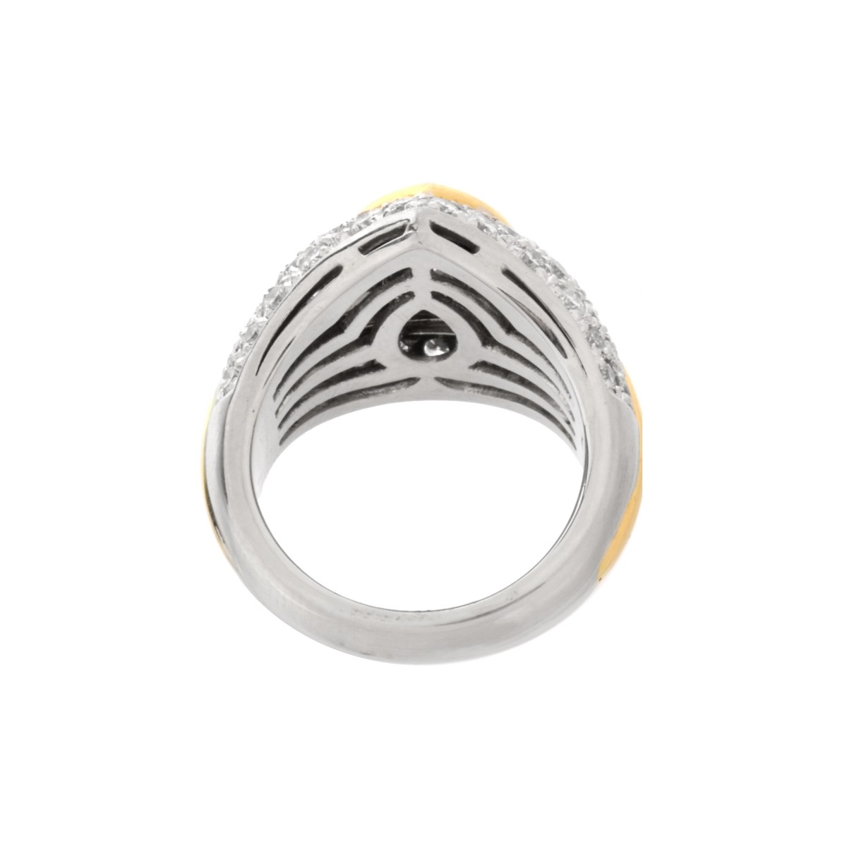 Bulgari Diamond Platinum and 18K Ring