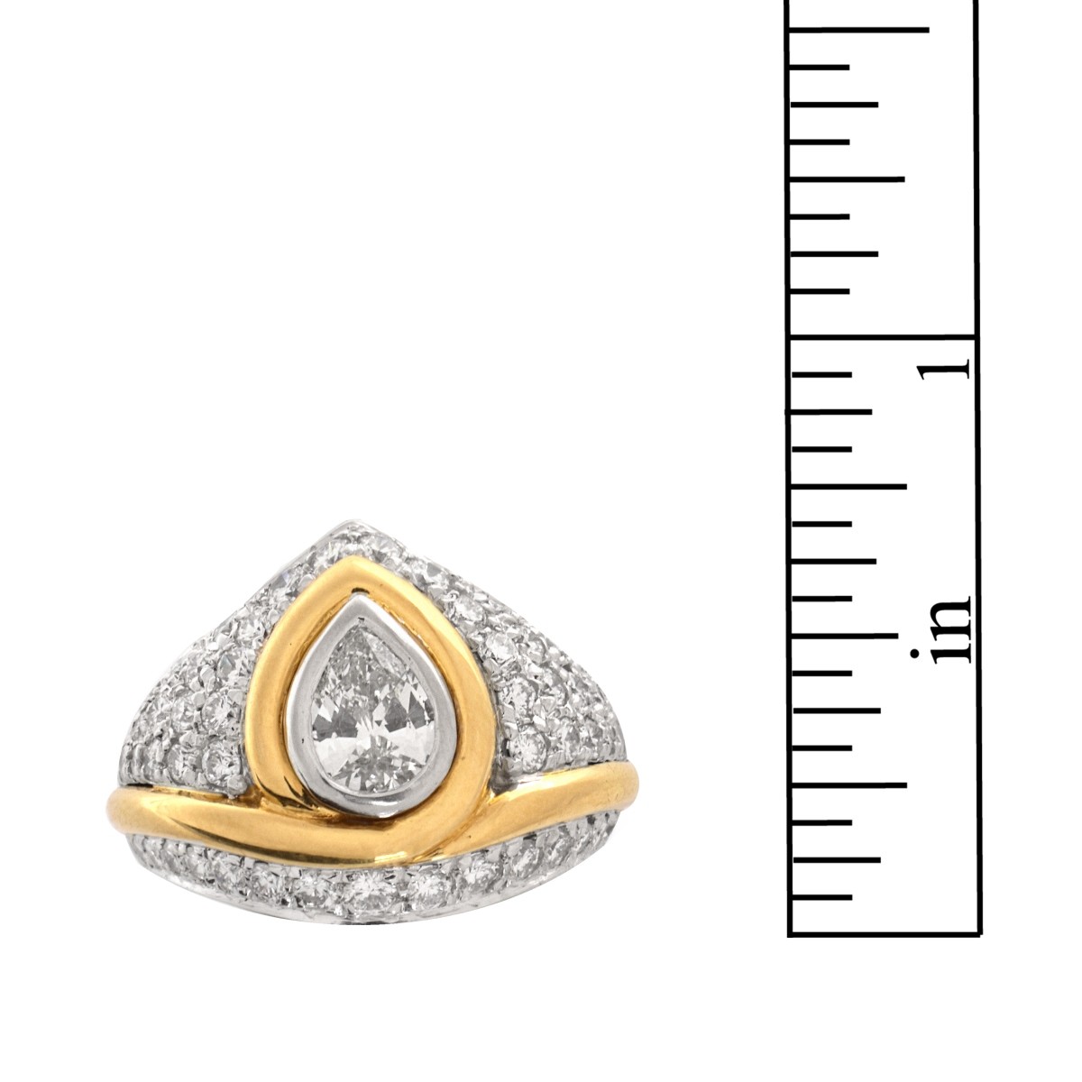 Bulgari Diamond Platinum and 18K Ring