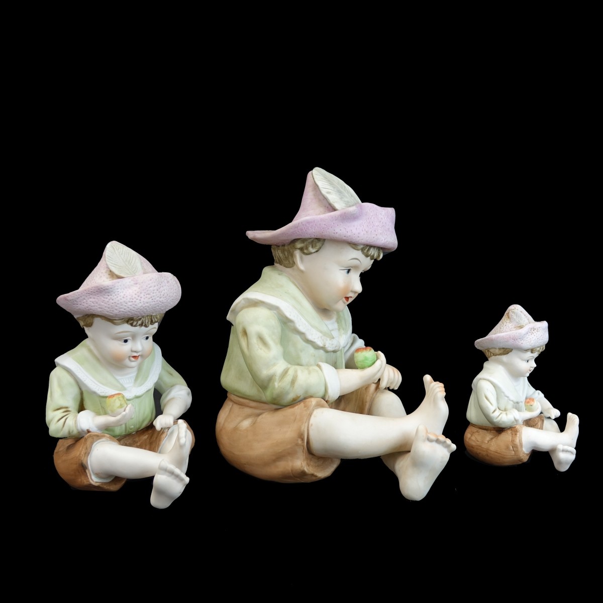 Three (3) Vintage Bisque Porcelain Figurines