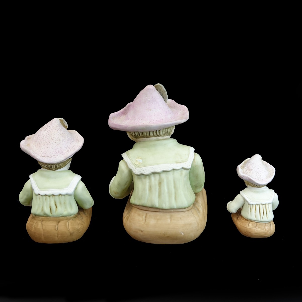 Three (3) Vintage Bisque Porcelain Figurines