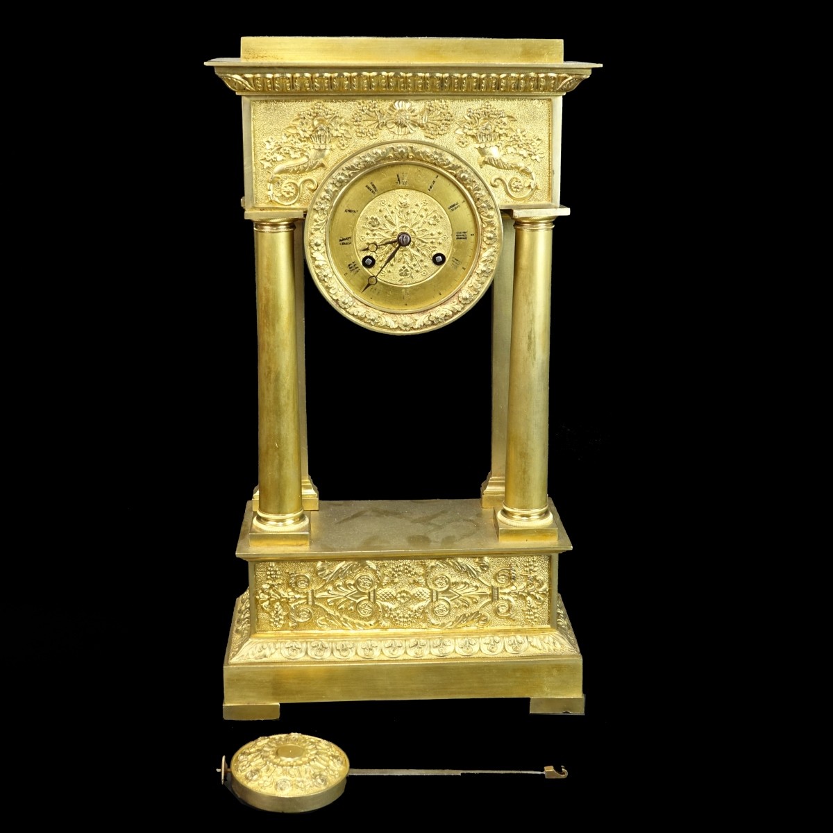 Antique Italian Neoclassical Style Mantle Clock