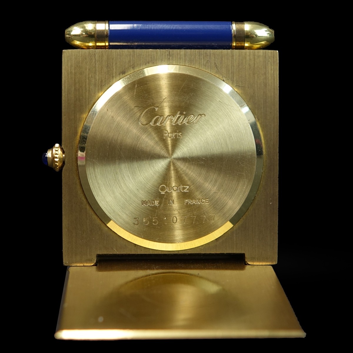 Cartier Brass and Enamel Desk Clock