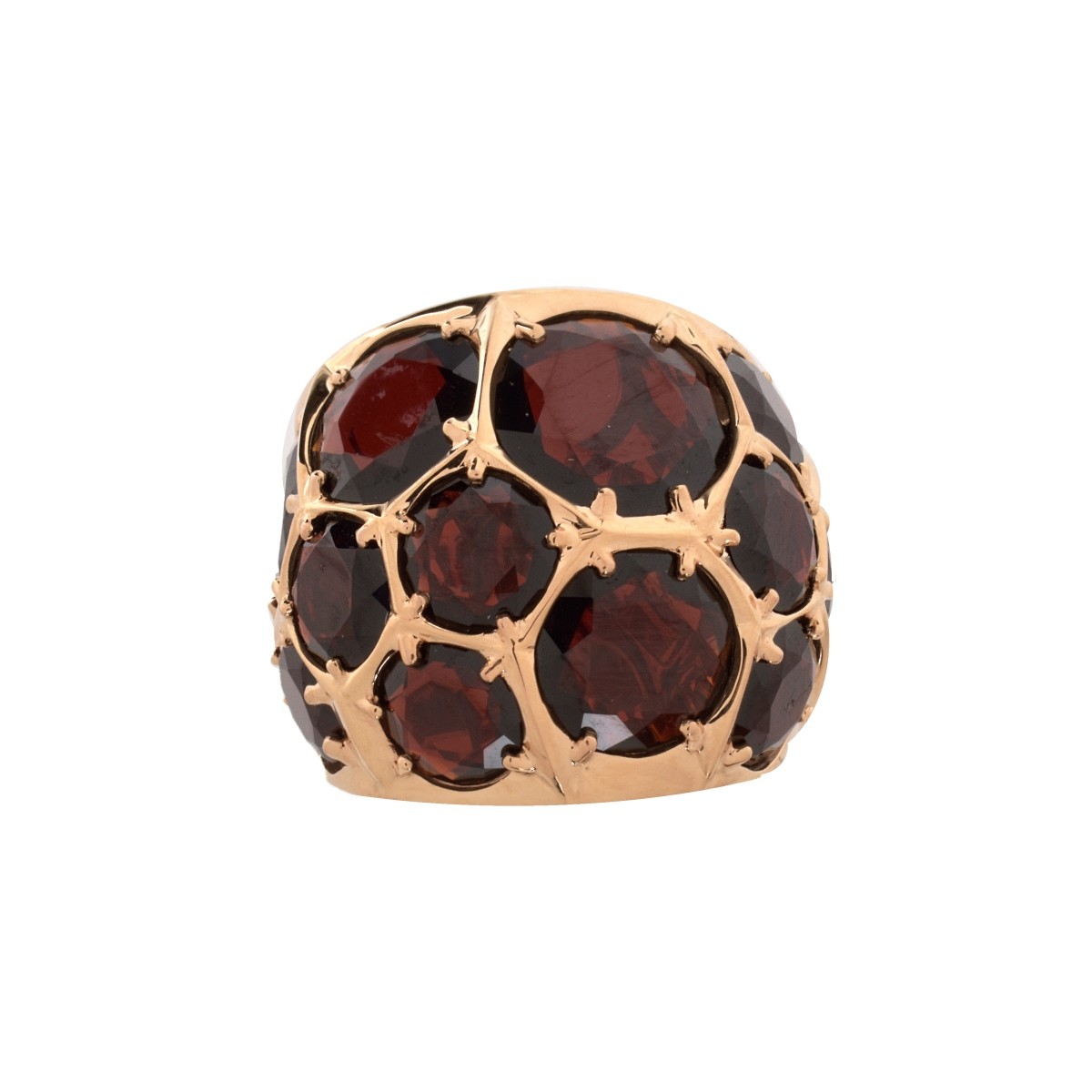 Garnet, Diamond and 18K Ring